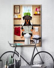 FUNNY DOBERMAN PUPPY SITTING ON A TOILET 11x17 Poster lifestyle-poster-7