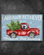BLACK LABRADOR DOG RED TRUCK CHRISTMAS 17x11 Poster aos-poster-landscape-17x11-lifestyle-12
