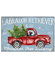 BLACK LABRADOR DOG RED TRUCK CHRISTMAS 17x11 Poster front