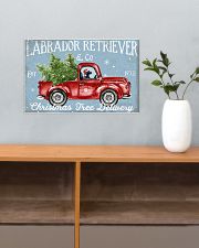 BLACK LABRADOR DOG RED TRUCK CHRISTMAS 17x11 Poster poster-landscape-17x11-lifestyle-24