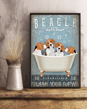 BEAGLE PUPPIES SITTING ON BATH SOAP 11x17 Poster lifestyle-poster-3