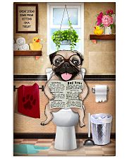 PUG PUPPY SITTING ON A TOILET 11x17 Poster front