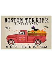 BOSTON TERRIER RED TRUCK PUMPKIN FARM 17x11 Poster front