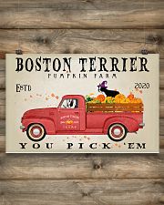 BOSTON TERRIER RED TRUCK PUMPKIN FARM 17x11 Poster poster-landscape-17x11-lifestyle-14