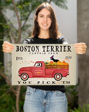 BOSTON TERRIER RED TRUCK PUMPKIN FARM 17x11 Poster poster-landscape-17x11-lifestyle-19