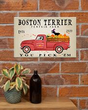 BOSTON TERRIER RED TRUCK PUMPKIN FARM 17x11 Poster poster-landscape-17x11-lifestyle-23