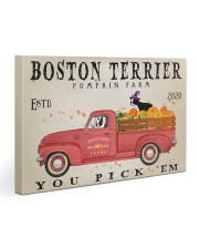 BOSTON TERRIER RED TRUCK PUMPKIN FARM Gallery Wrapped Canvas Prints tile