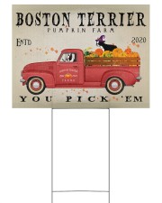 BOSTON TERRIER RED TRUCK PUMPKIN FARM Yard Signs tile