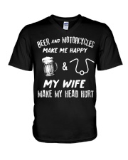 Beer And Motorcycles V-Neck T-Shirt tile
