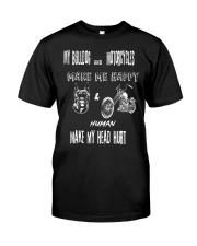 Bull Dog And Motorcycles Classic T-Shirt front