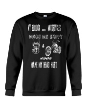 Bull Dog And Motorcycles Crewneck Sweatshirt tile
