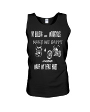 Bull Dog And Motorcycles Unisex Tank tile