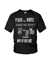 Bull Dog And Motorcycles Youth T-Shirt tile