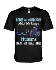 Boob and Motorcycles V-Neck T-Shirt tile