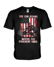 ATV The Fun Begins V-Neck T-Shirt tile