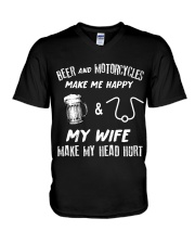 Beer And Motorcycles V-Neck T-Shirt tile