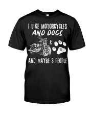 I Like Motorcycles And Dogs Premium Fit Mens Tee tile