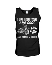 I Like Motorcycles And Dogs Unisex Tank tile