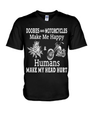 Doobies And Motorcycles V-Neck T-Shirt tile