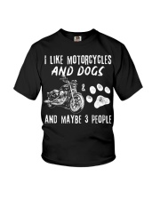 I Like Motorcycles And Dogs Youth T-Shirt tile