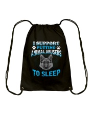 I Support Putting Animal Abusers To Sleep Drawstring Bag thumbnail