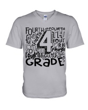 FOURTH GRADE TYPO V-Neck T-Shirt thumbnail