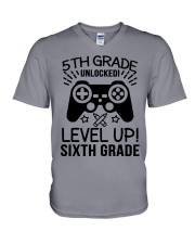 5TH GRADE LEVEL UNLOCKED V-Neck T-Shirt tile