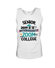 SENIOR ZOOMING INTO COLLEGE Unisex Tank tile