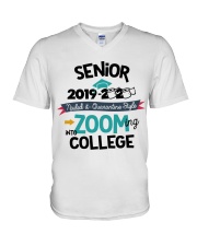 SENIOR ZOOMING INTO COLLEGE V-Neck T-Shirt tile