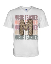 MUSIC TEACHER V-Neck T-Shirt tile