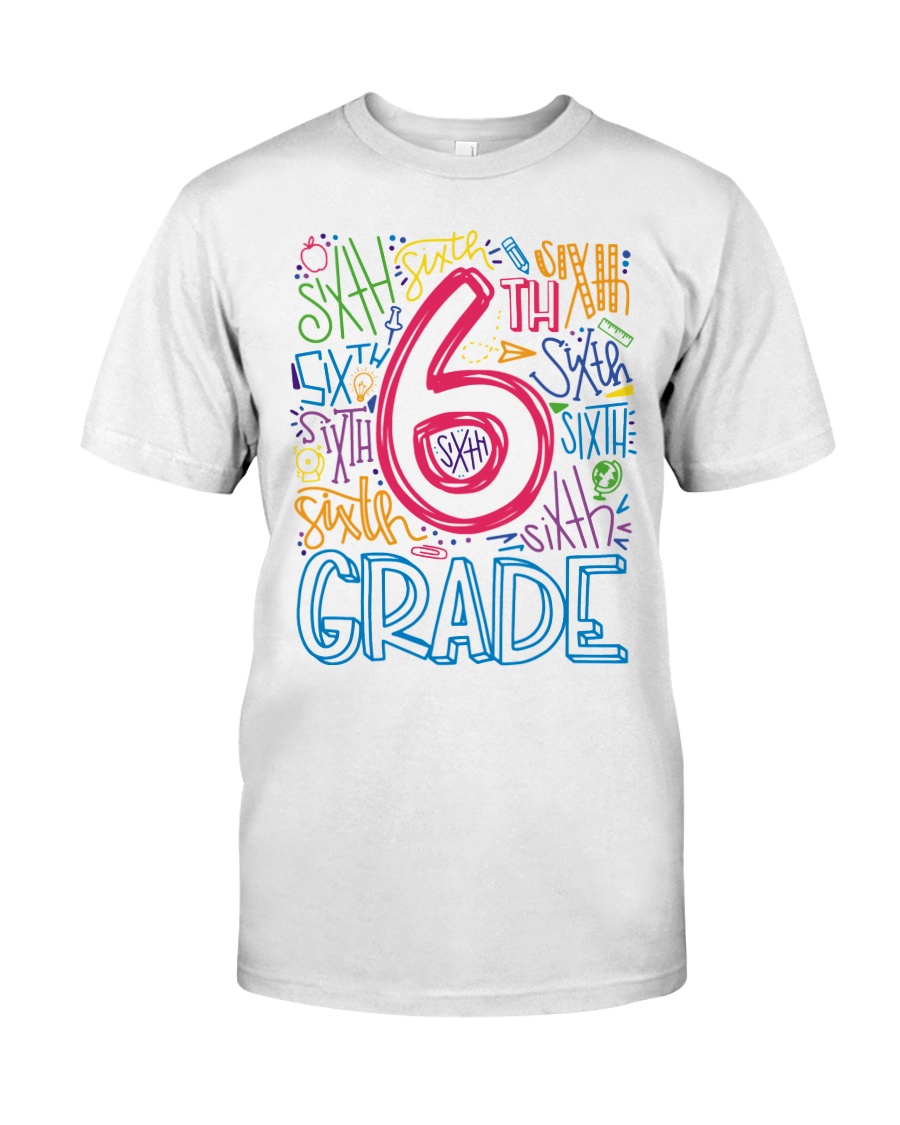 SIXTH GRADE TYPOGRAPHIC Classic T-Shirt
