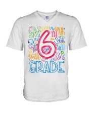SIXTH GRADE TYPOGRAPHIC V-Neck T-Shirt thumbnail