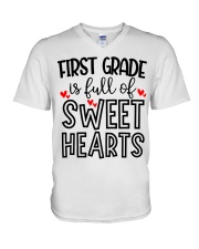 1ST GRADE HEART V-Neck T-Shirt thumbnail