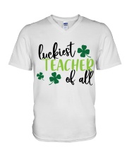 LUCKIEST TEACHER OF ALL V-Neck T-Shirt thumbnail