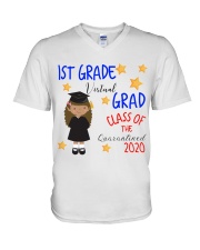 1ST GRADE GIRL V-Neck T-Shirt tile