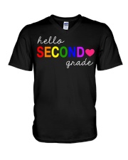 HELLO SECOND GRADE V-Neck T-Shirt tile
