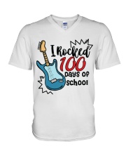 I Rocked 100 Dayss Of School V-Neck T-Shirt tile