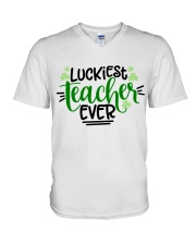 LUCKIEST TEACHER EVER V-Neck T-Shirt thumbnail