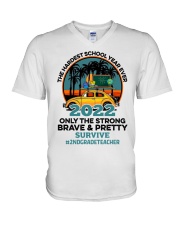 2ND GRADE TEACHER V-Neck T-Shirt tile