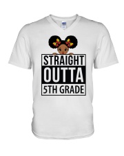5TH GRADE GIRL V-Neck T-Shirt tile