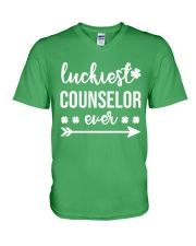 LUCKIEST COUNSELOR EVER V-Neck T-Shirt thumbnail