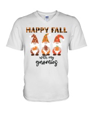 Happy Fall With My Gnomies V-Neck T-Shirt tile