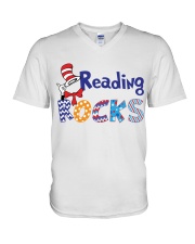 READING ROCKS V-Neck T-Shirt thumbnail
