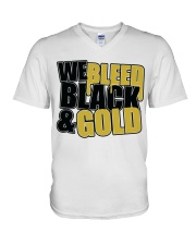 BLACK - GOLD V-Neck T-Shirt tile