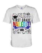 1ST GRADE NAILED IT V-Neck T-Shirt tile