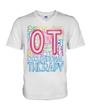 OCCUPATIONAL THERAPY TYPOGRAPHIC V-Neck T-Shirt thumbnail