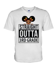 3RD GRADE GIRL V-Neck T-Shirt tile