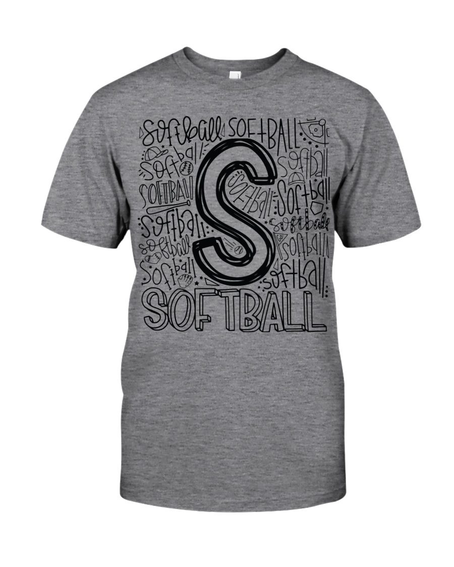 SOFTBALL TYPOGRAPHY Classic T-Shirt