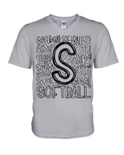 SOFTBALL TYPOGRAPHY V-Neck T-Shirt thumbnail