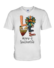 PRE-K TEACHER V-Neck T-Shirt tile